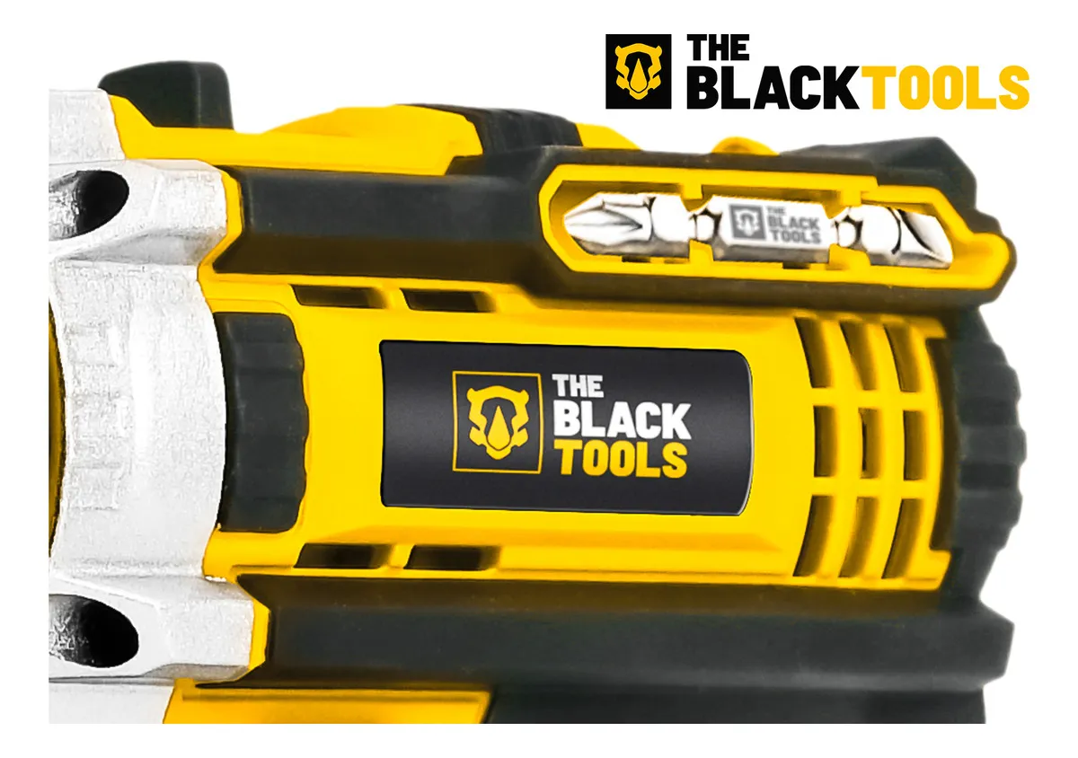 Furadeira De Impacto The Black Tools Profissional TB-21PX 2 Baterias Com Maleta 60Hz Amarelo