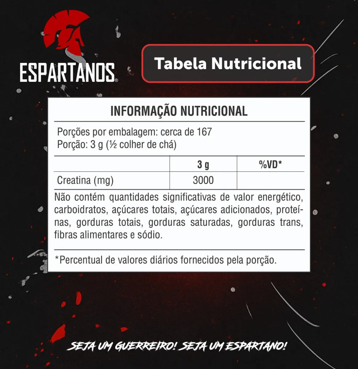 Creatina Monohidratada 500g 100% Pura Espartanos