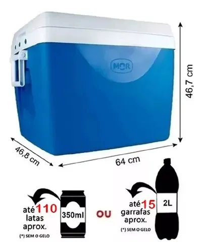 Caixa Térmica 75 Litros Azul Porta Bebidas 110 Latinhas Mor Azul