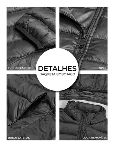 Jaqueta Puffer De Frio Intenso Blusa Impermeável Inverno