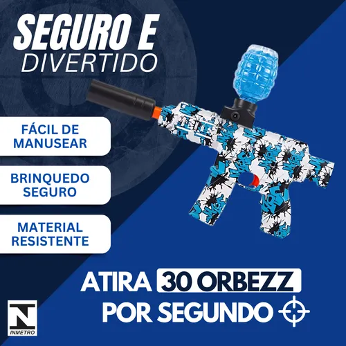 Arma Bolinha De Gel Arminha Metralhadora Automática