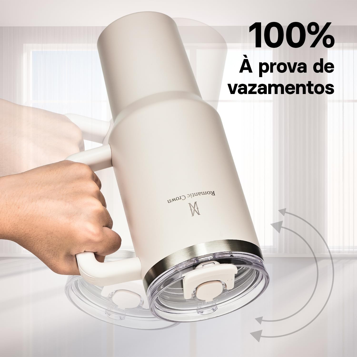 Copo Térmico Gigante 1,2l Inox Com Tampa E Inox Canudo