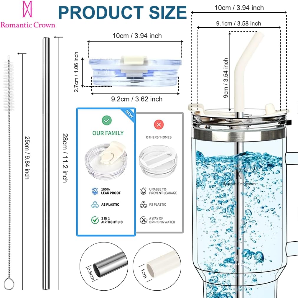 Copo Térmico Gigante 1,2l Inox Com Tampa E Inox Canudo