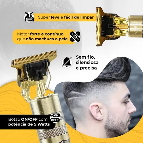 Maquininha De Cortar Cabelo Barbeador Eletrico Aparador De Pelos Acabamento Dragão Buda Profissional