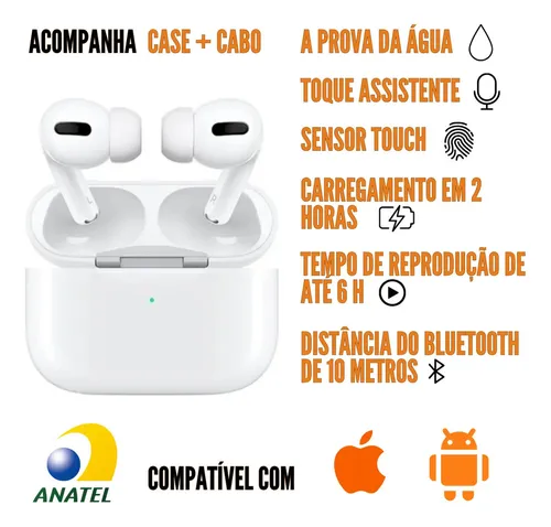 Fone A'gold Sem Fio Bluetooth 5.4 Compativel iPhone C/ Ipx4 Cor Branco