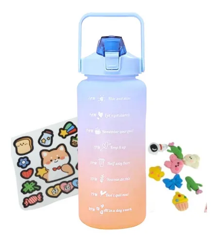 Garrafa Squeeze Galão De Água 2l Motivacional Adesivos 3d