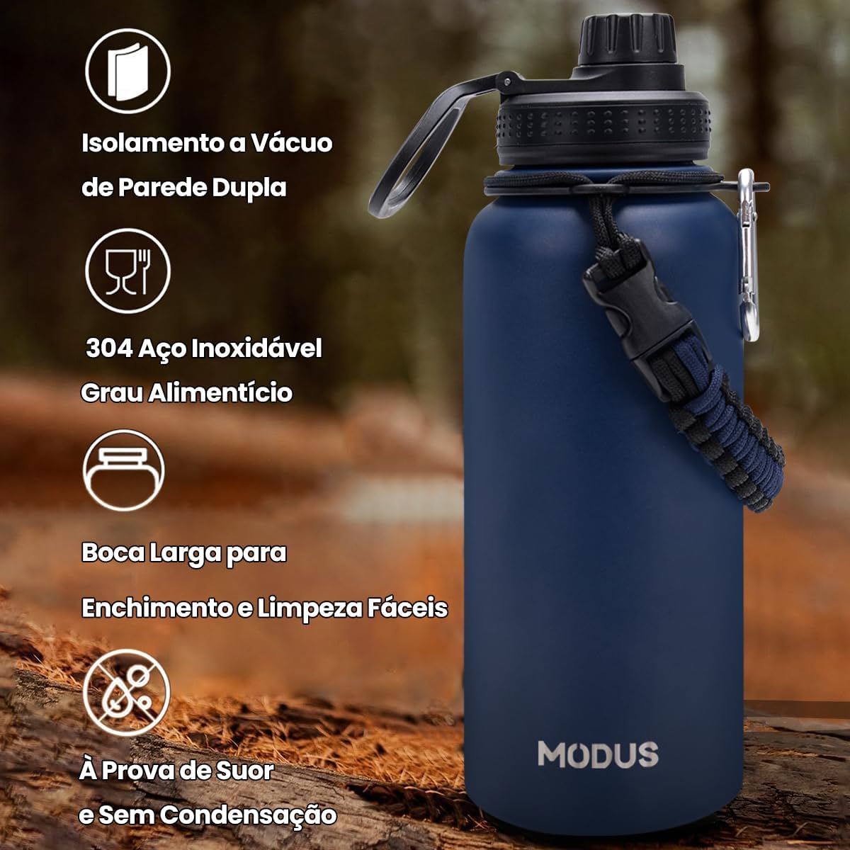 Garrafa Térmica Esportiva De Aço Inoxidável Com Isolamento A Vácuo De 1000ML